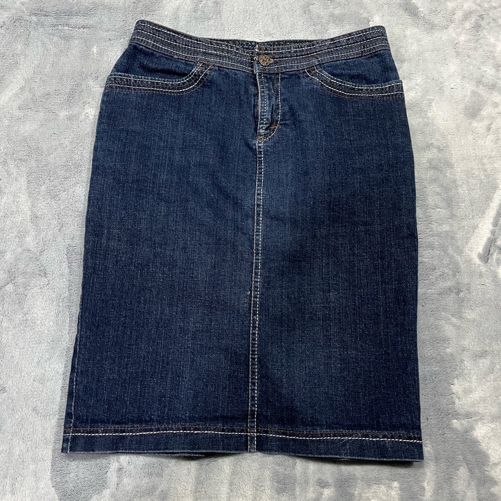 Midi denim skirt